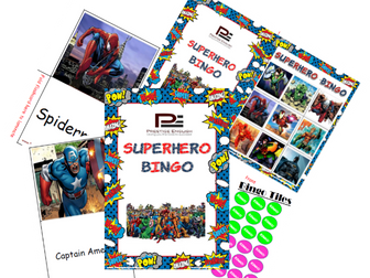 Superhero Bingo Game (Batman, Superman, Spiderman, Iron Man and more!!)
