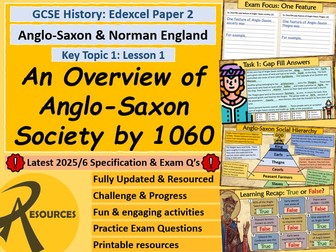 Anglo-Saxon Society - Anglo-Saxon & Norman England - GCSE History Edexcel - Lesson 1