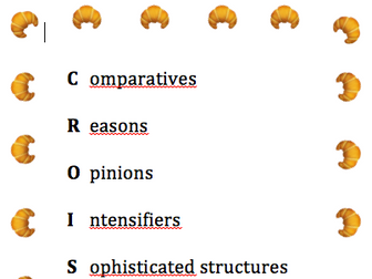 CROISSANT - Mnemonic to improve GCSE writing and speaking content