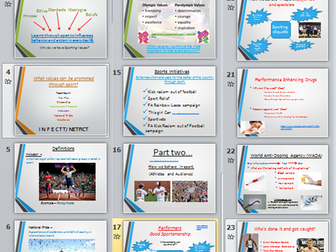 RO51 Cambridge Nationals Sports Studies-Lesson 2 & 3 -Promoting sporting values + Learning mat