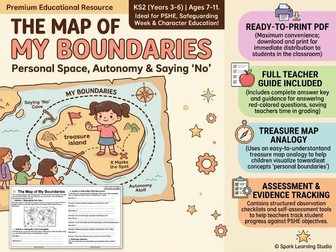 The Map of My Boundaries | Social-Emotional Learning (SEL) Lesson & Worksheets (Years 3-6)