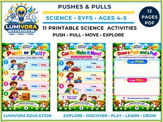 EYFS Pushes and Pulls Worksheets | Reception Science Activities | Book 1