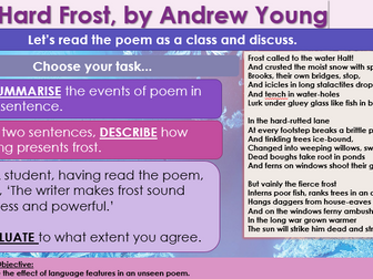 Year 9- Unseen Poetry -Hard Frost