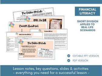 Short Division | Financial Literacy | Lesson Notes, Slides & Activities