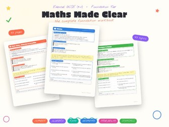GGCSE Maths Foundation Complete Workbook – Edexcel 9-1 – Every Topic + Answers