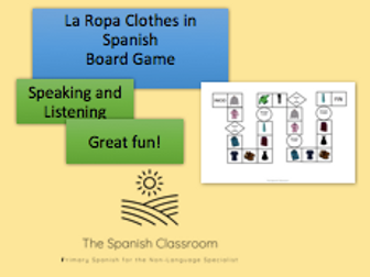 Spanish Clothes La Ropa Board Game