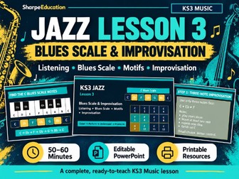 Jazz Lesson 3 | Blues Scale & Improvisation | Motifs, 12-Bar Blues & Performance | KS3