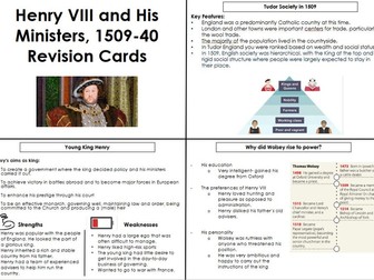 Flashcards: Henry and His Ministers 1509-40