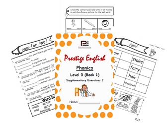 Phonics Book – Level 3 (Book 1) – Supplementary Exercises 2 ( Jolly Phonics )