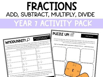 Operations with Fractions Add, Subtract, Multiply, Divide [AC9M7N06 & N09]
