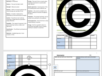 NEW BTEC Tech Award Performing Arts (Dance approach) Component 2 PSA rehearsal booklet