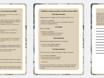 derechos/ igualdad LGBT A Level Spanish PDF/PPT