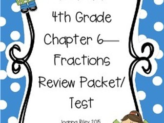 Go Math Chapter 6 Fraction Equivalence & Comparison 4th Gr Review with Answers