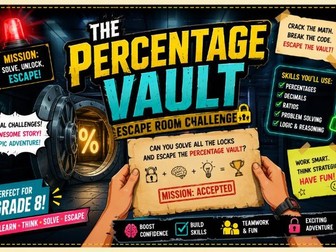The Percentage Vault Escape Room | Google Forms Maths Challenge | Year 8