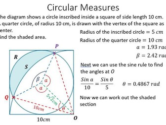 Circular Measure - Cambridge International A-Level Mathematics