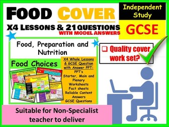 GCSE Food cover work / cover lesson - Food Choices