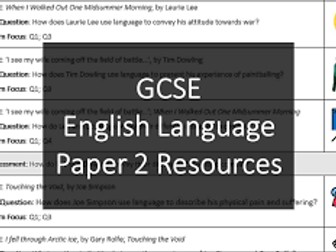 AQA English Language Paper 2 Mini mocks and extracts