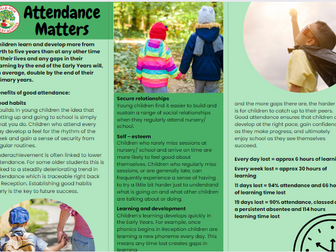 Attendance in EYFS parent leaflet editable text