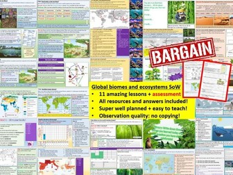KS3 Geography: Biomes, climates and ecosystems SoW 11 lessons! Deserts, rainforests, artic and more!
