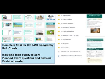 CIE Complete Coasts Unit 0460 IGCSE SOW Geography