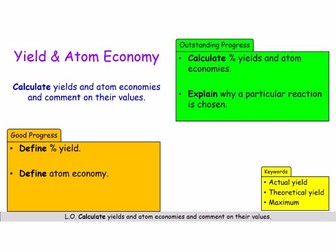 % Yield & Atom Economy, GCSE Chem Triple, AQA