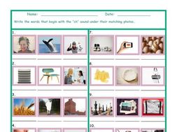 Phonics 2 Letter Digraph CH Photo Worksheet