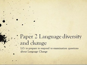 AQA English Language A-Level Paper 2 Exam Practice (Language Change)