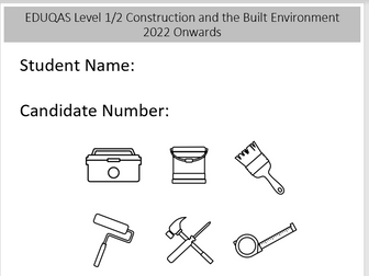 EDUQAS Construction and the Built Environment  Unit 3 (New Spec) Booklet and Tracker