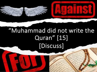 "Muhammad did not write the Quran" EDUCAS WJEC GCSE