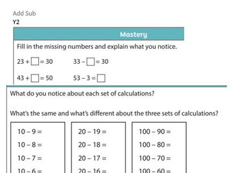 NCETM Mastery Maths worksheets Y2 and Y3