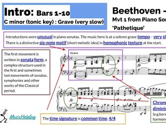 Pathetique Sonata 8 - Beethoven (GCSE Set Work) - Analysis 1 - ANSWER