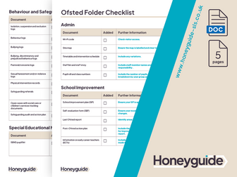 Ofsted Folder Checklist