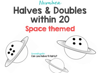 SPACE themed halves and doubles within 20