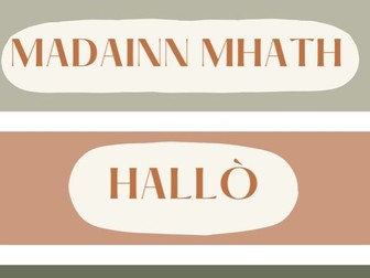 Gaelic introduction display flashcards