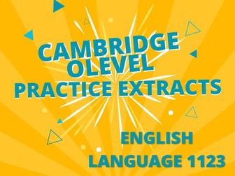 Cambridge OLevel 1123 NEW SPEC! Comprehensions