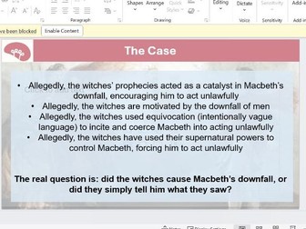 'Witches on Trial' - Macbeth Mock Trial