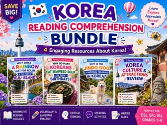 Korea Reading Comprehension Bundle | ESL EFL Activities