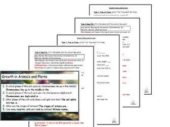 GCSE Science: Growth in Plants and Animals – Complete Lesson Pack for SEN and Low-Ability Students