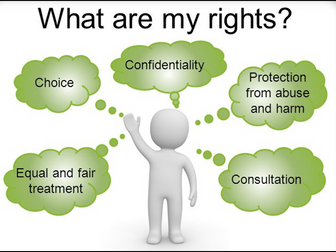 OCR Cambridge National Level 1/2 Health and Social Care RO21 Exam  LO1 RIGHTS 4 LESSONS +ASSESSMENT