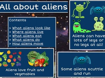 All about aliens fictional power point