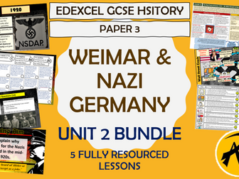 GCSE History Edexcel 1-9 Weimar Nazi Germany Bundle Part 2 Hitler's Rise to Power