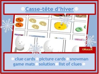 French Winter Logic Puzzle Christmas