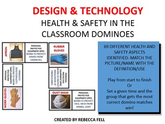 Health and Safety in the Technology Classroom Dominoes