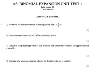 NEW A-level Maths: AS (Year 12) Pure Unit Tests