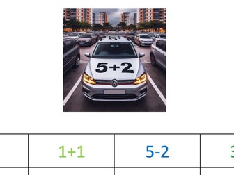 Cars - An adult led or continuous provision addition and subtraction maths activity for Reception