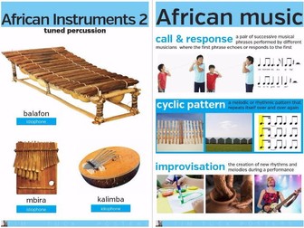 African Instruments and Cyclic Music Posters