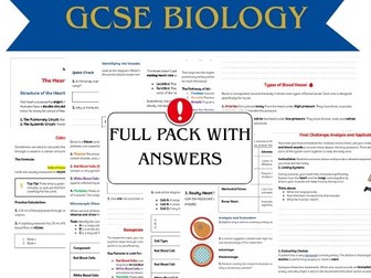 GCSE AQA Organisation- The Heart, Vessels, Lungs, Blood and Disease