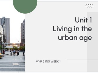 IB MYP Individuals and Society INS Investigation Crit B Unit Urbanization 8 Wks