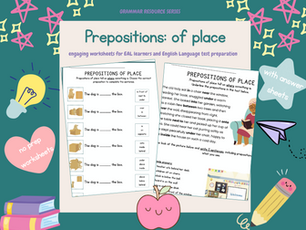 Prepositions of Place Worksheets