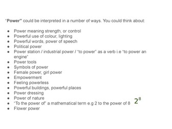 GCSE Exam material on topic POWER